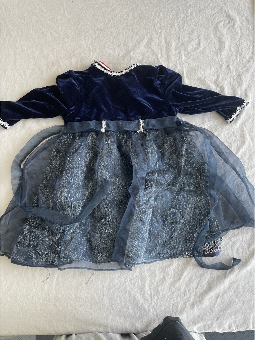 Vintage Baby Togs Blue Velvet Top Dress Girls Size 2T